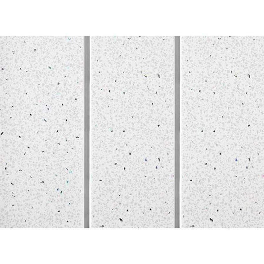 DIY  -  Deco Panel White Sparkle With Chrome Strips 8Mm Panel - 5 Pack  -  50118449