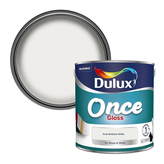 Paint  -  Dulux Once Pure Brilliant White Gloss Paint 2.5L  -  00469975