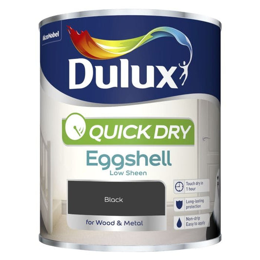 Paint  -  Dulux Quick Dry Eggshell Black - 750ML  -  60003429