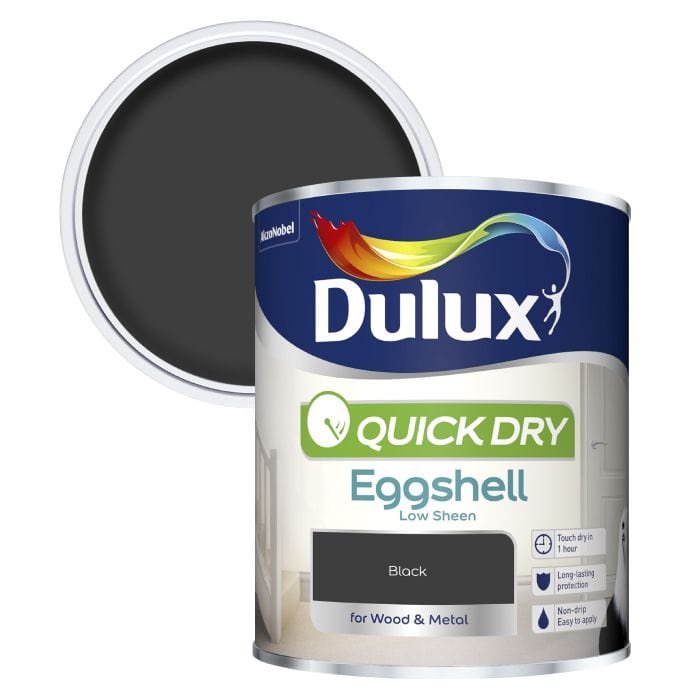 Paint  -  Dulux Quick Dry Eggshell Black - 750ML  -  60003429