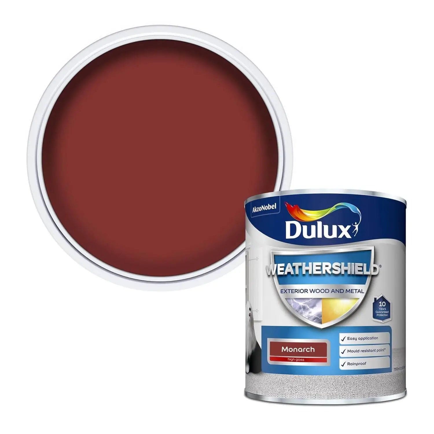 Paint  -  Dulux Weather Shield Exterior Gloss Paint Monarch 750Ml  -  00469845
