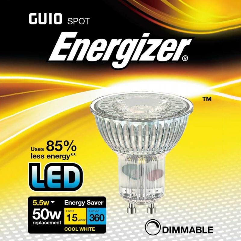 Lights  -  Energizer Dimmable Led Gu10 Cool White Spotlight Bulb  -  60000211
