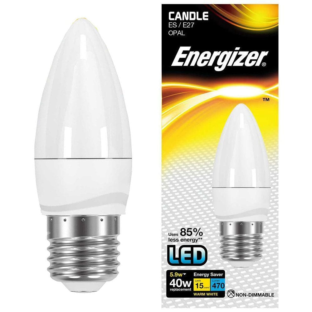 Lights  -  Energizer Led 40W Opal Candle Bulb Warm White E27  -  60003316