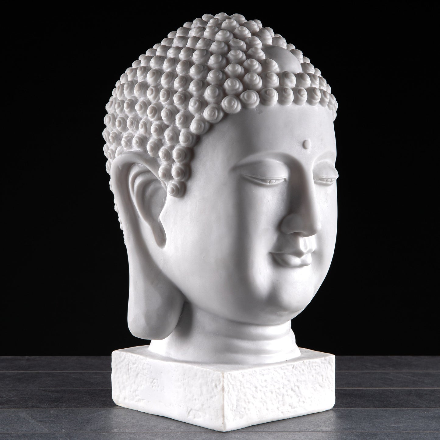 Gardening  -  White Buddha Head Bust 52Cm  -  60002509