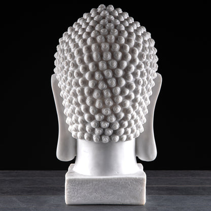 Gardening  -  White Buddha Head Bust 52Cm  -  60002509