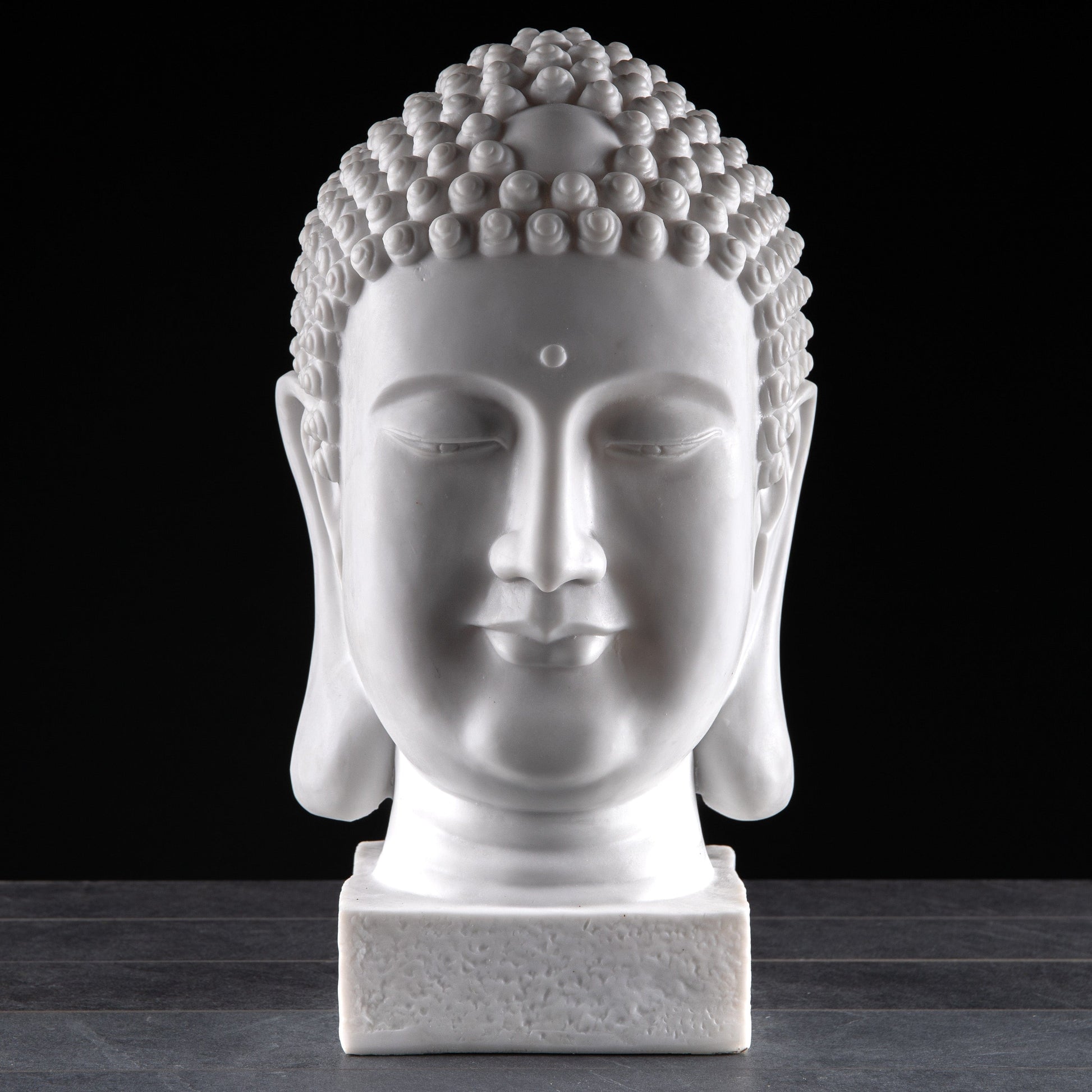 Gardening  -  White Buddha Head Bust 52Cm  -  60002509