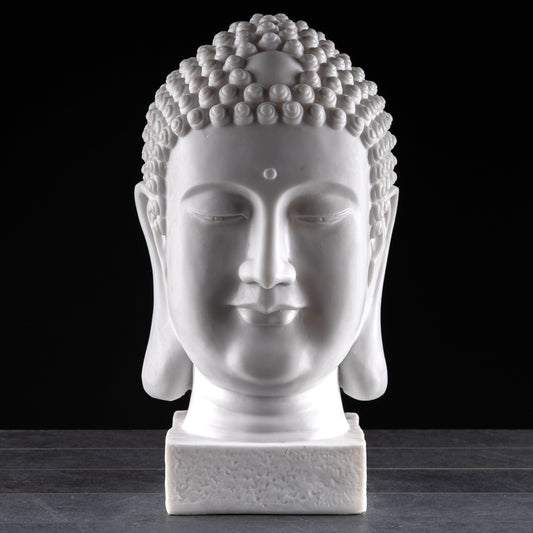 Gardening  -  White Buddha Head Bust 52Cm  -  60002509