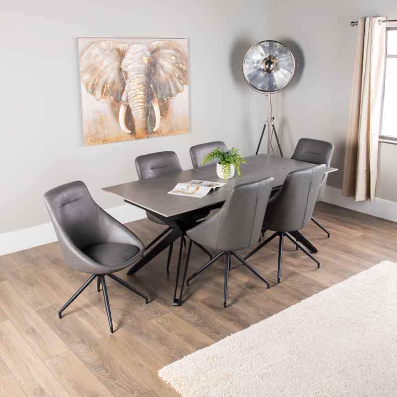 Furniture  -  Falcon Extendable Dining Table with 6 Chairs  -  60003725