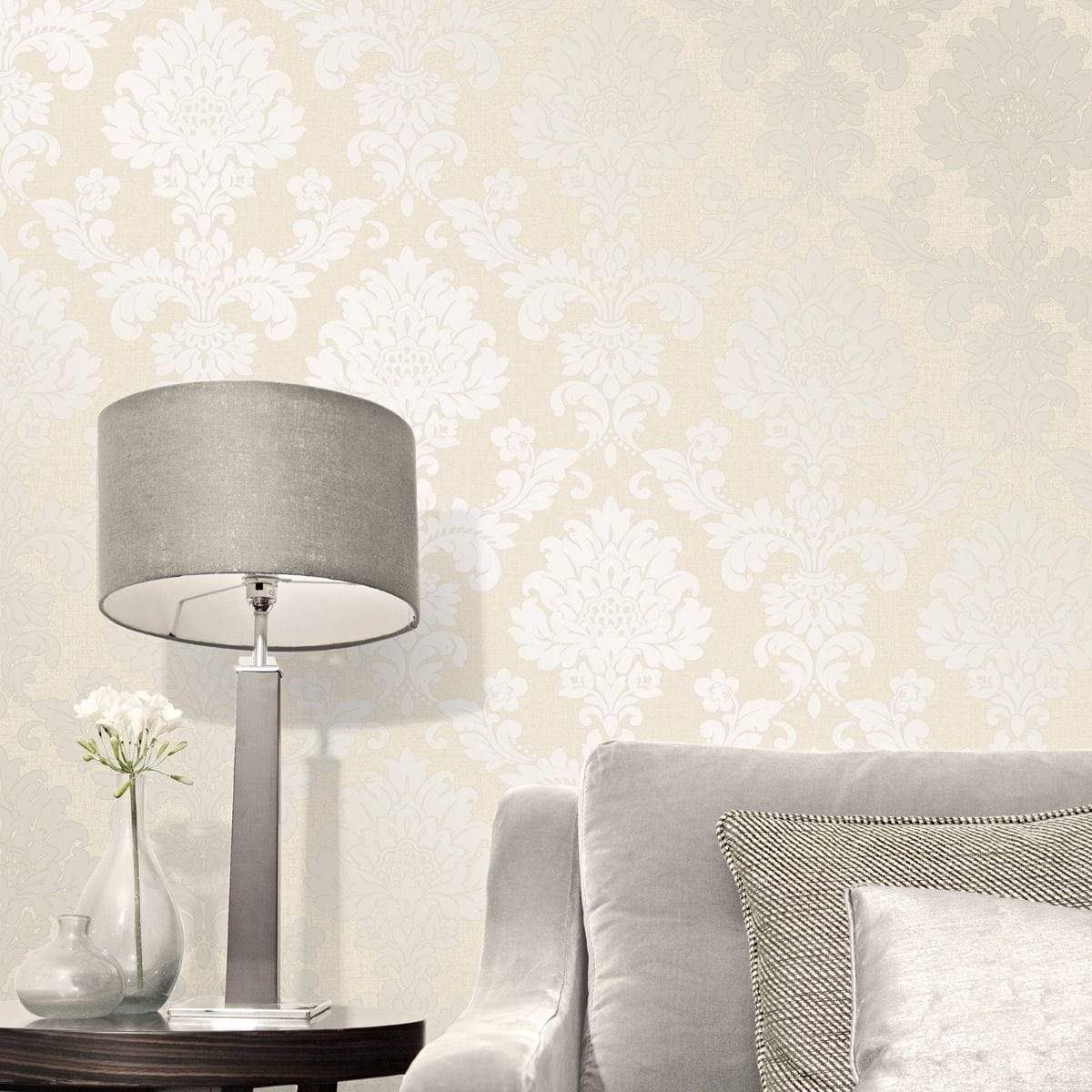 Wallpaper  -  Fine Decor Quartz Damask Gold Glitter Wallpaper - FD41970  -  50138742
