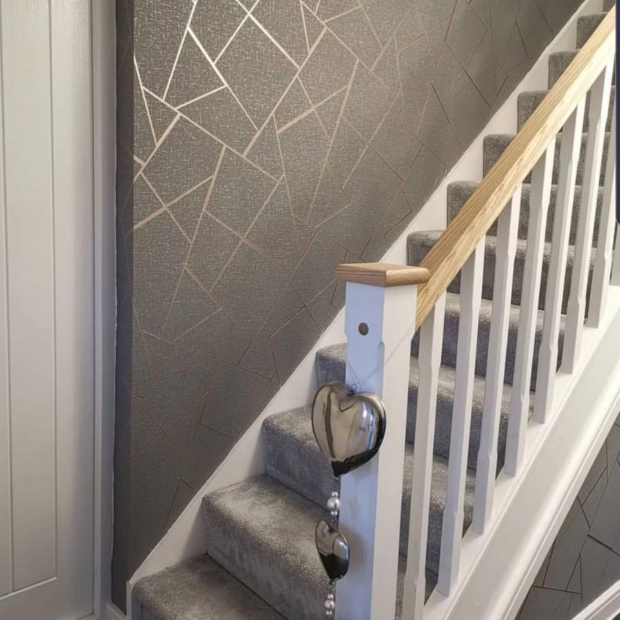 Wallpaper  -  Fine Decor Quartz Fractal Copper Glitter Wallpaper - FD42283  -  50142263