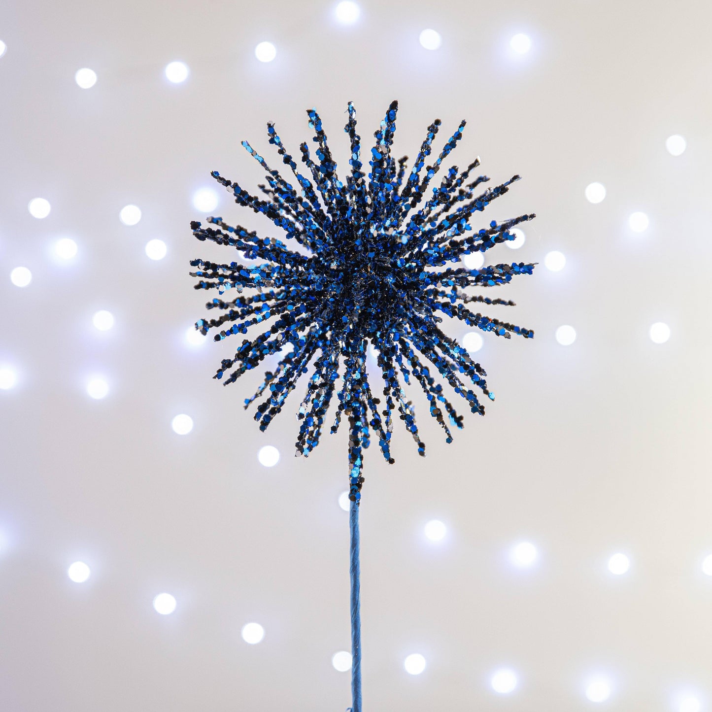 Christmas  -  Blue Glitter Burst Christmas Pick Decoration - 46cm  -  60003950