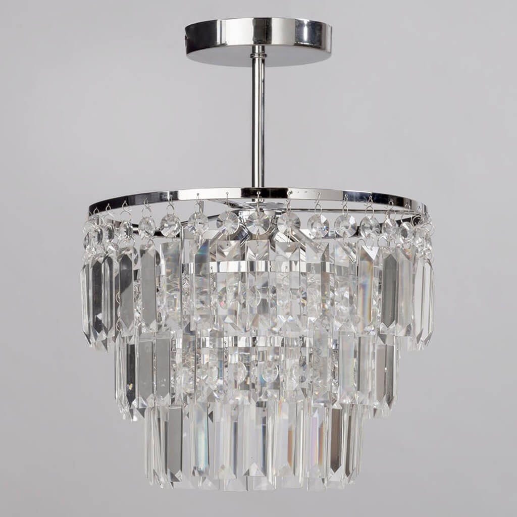 Lights  -  Forum Belle Chrome & Crystal Chandelier Ceiling Light  -  60002041
