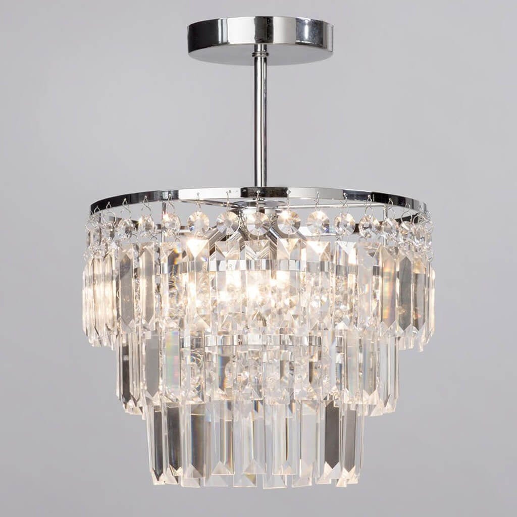 Lights  -  Forum Belle Chrome & Crystal Chandelier Ceiling Light  -  60002041