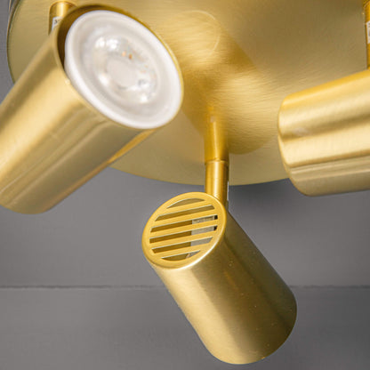 Lights  -  Forum Inlight Harvey 3 Light Spotlight - Satin Brass Ceiling Light  -  50155594