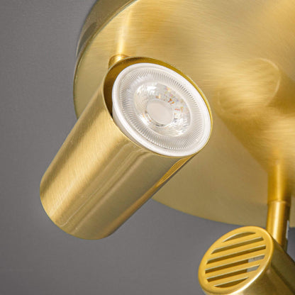 Lights  -  Forum Inlight Harvey 3 Light Spotlight - Satin Brass Ceiling Light  -  50155594