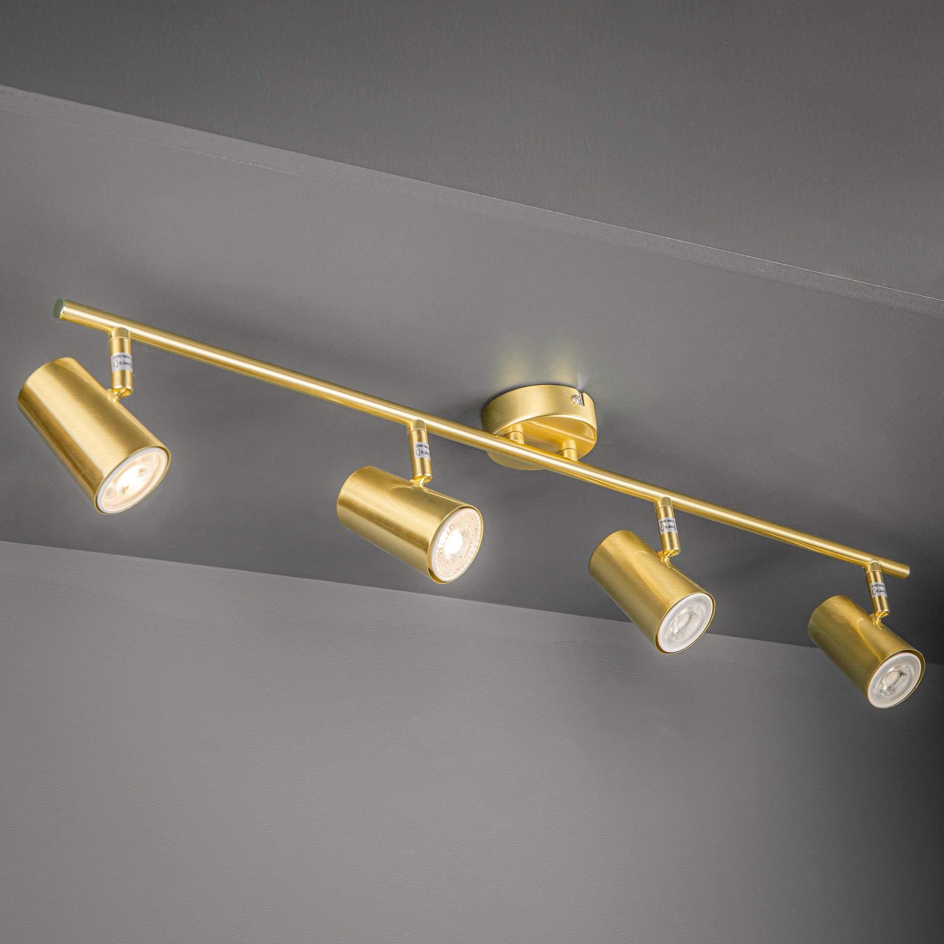 Lights  -  Forum Inlight Harvey Spot 4 Stain Brass/Gold Bar Ceiling Lights  -  50155592
