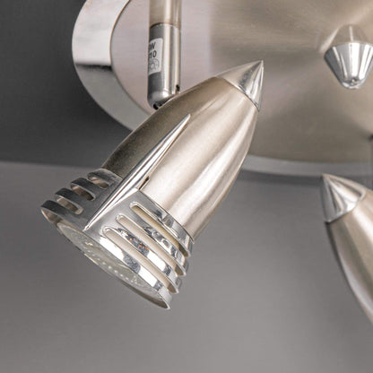 Lights  -  Forum Lighting Elara Satin Nickel & Chrome 3 Light Plate Ceiling Light  -  50139234