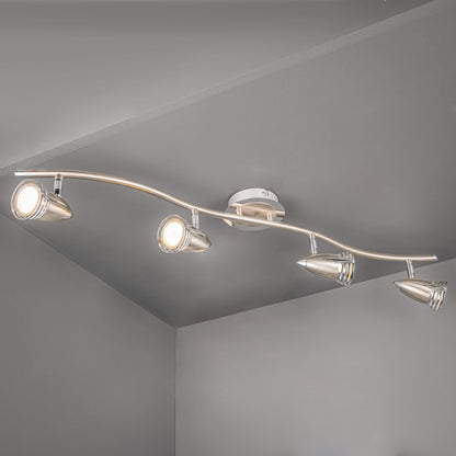 Lights  -  Forum Lighting Elara Satin Nickel & Chrome 4 Ceiling Light  -  50139233
