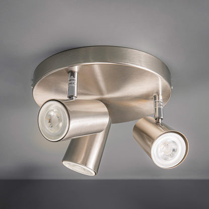 Lights  -  Forum Lighting Harvey Triple Spotlight Satin Nickel Ceiling Light  -  50148225
