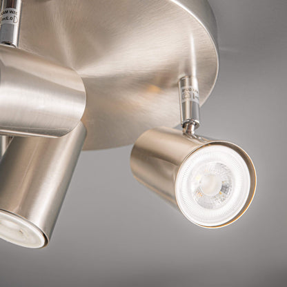 Lights  -  Forum Lighting Harvey Triple Spotlight Satin Nickel Ceiling Light  -  50148225