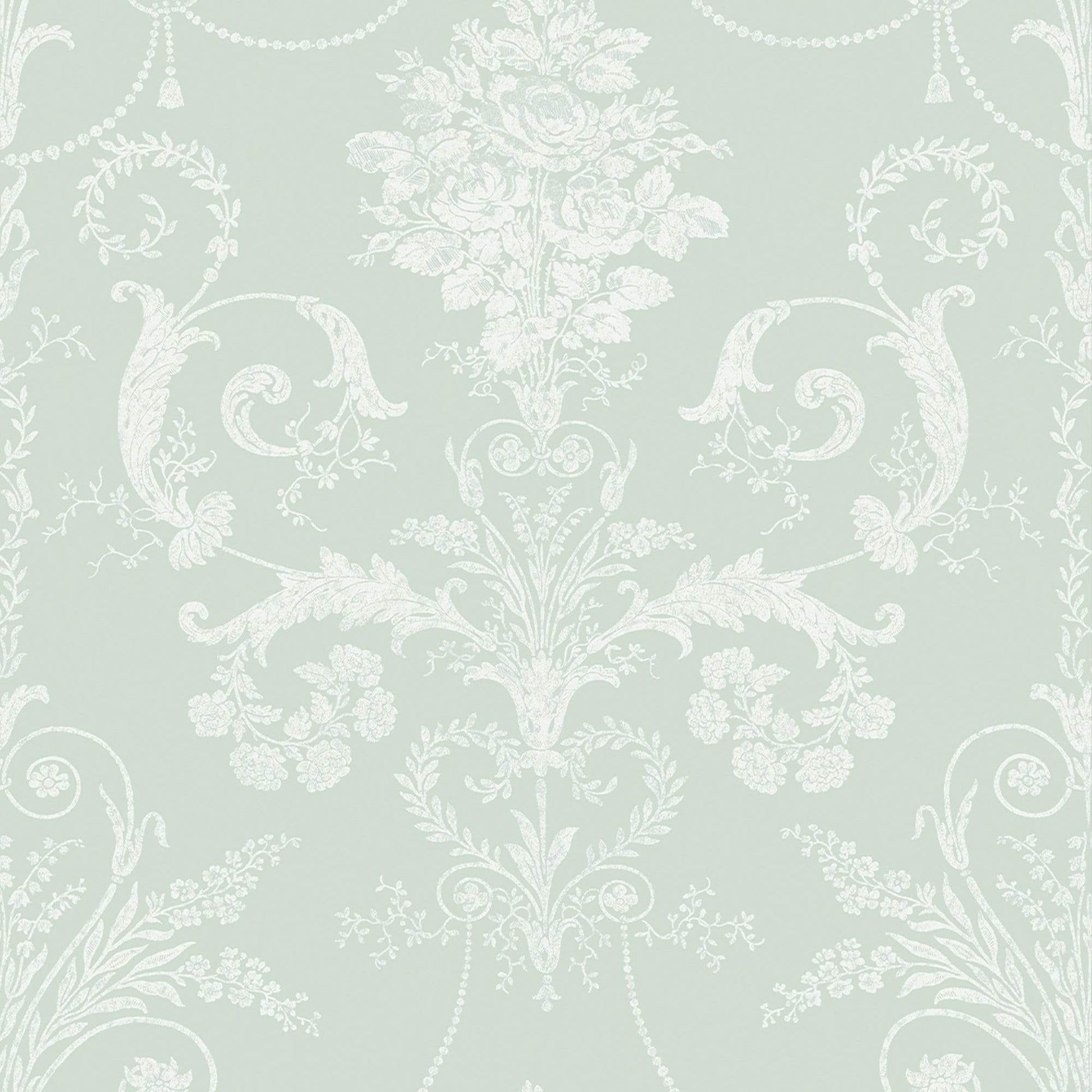 Wallpaper  -  Laura Ashley Josette Duck Egg Wallpaper - 113380  -  60001914