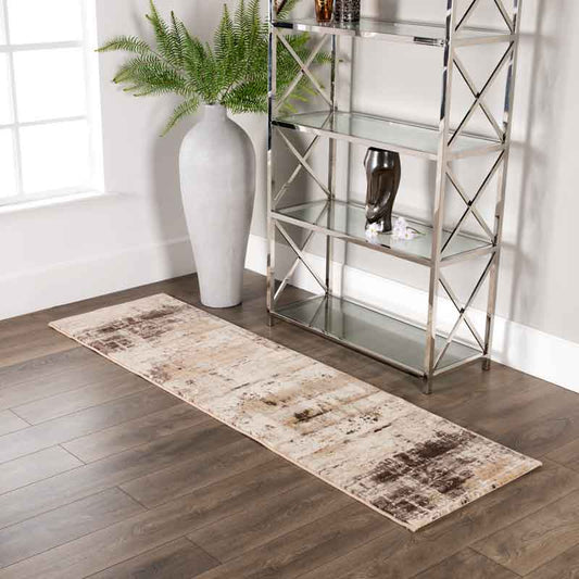 Rugs  -  Galleria Brown And Beige Abstract Runner - 67x230cm  -  50141334