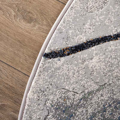 Rugs  -  Galleria Grey Abstract Circle or Runner Rug - Multiple Sizes  - 