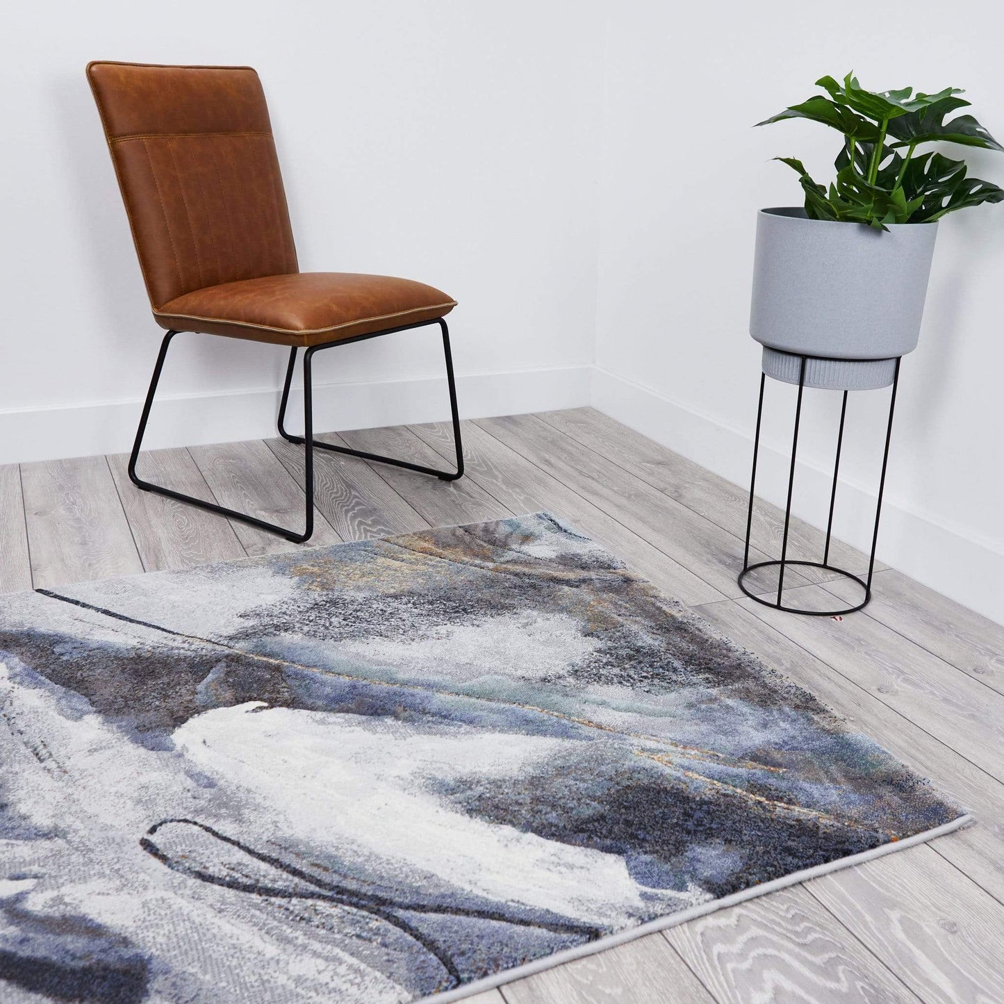 Rugs  -  Galleria Navy Modern Roxen Rug - Multiple Sizes  - 