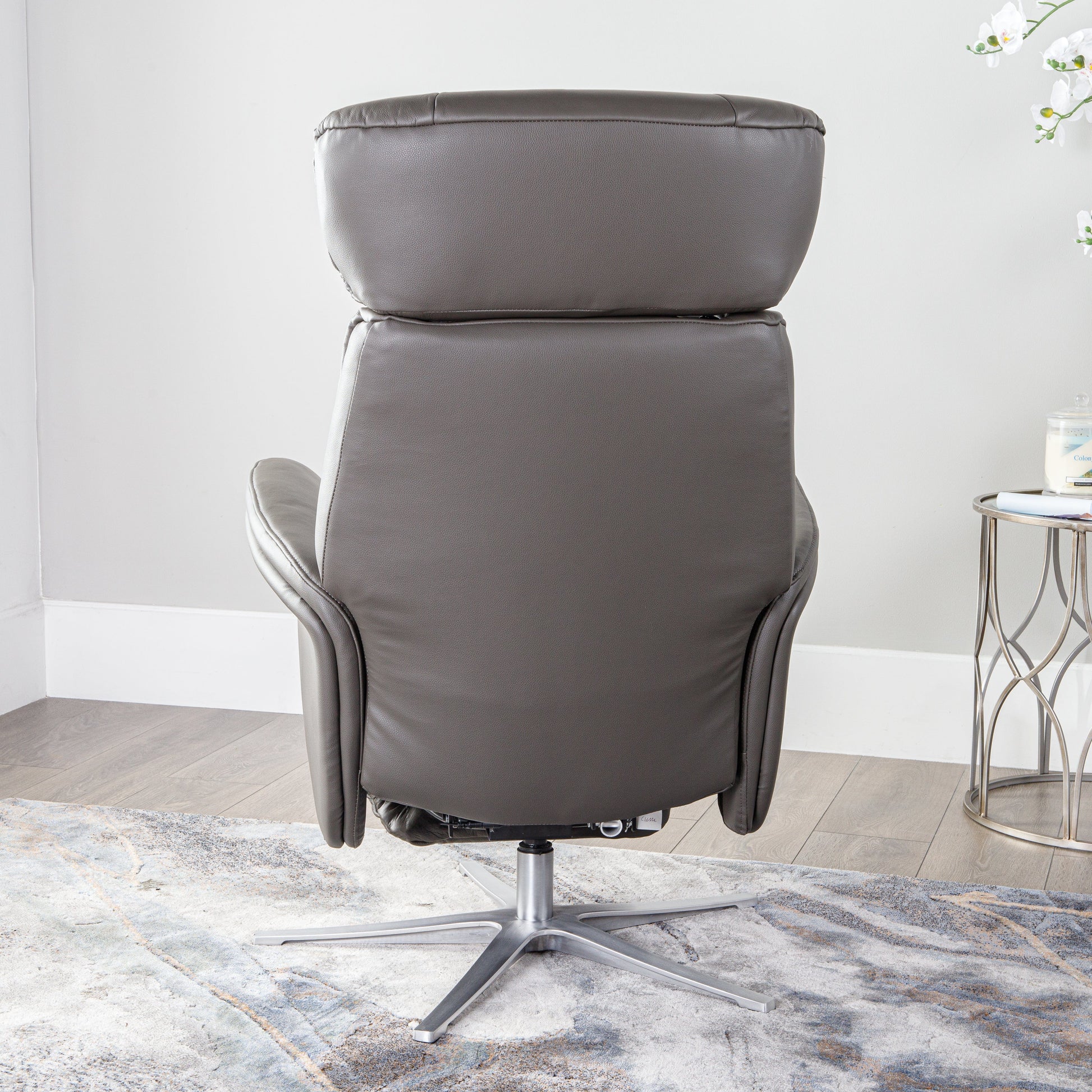 Furniture  -  Detroit Charcoal Leather Electric Reclining Chair  -  60004236
