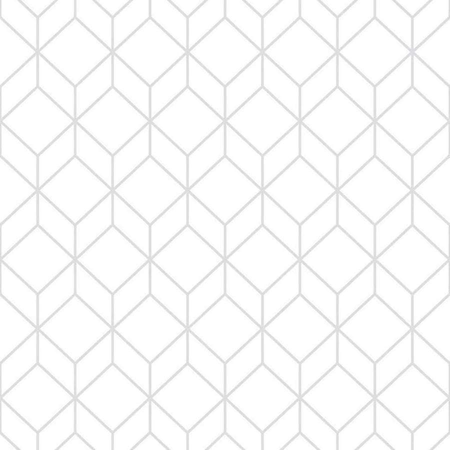 Wallpaper  -  Graham & Brown Super Fresco Myrtle Geo White/Silver Wallpaper - 104121  -  50138778