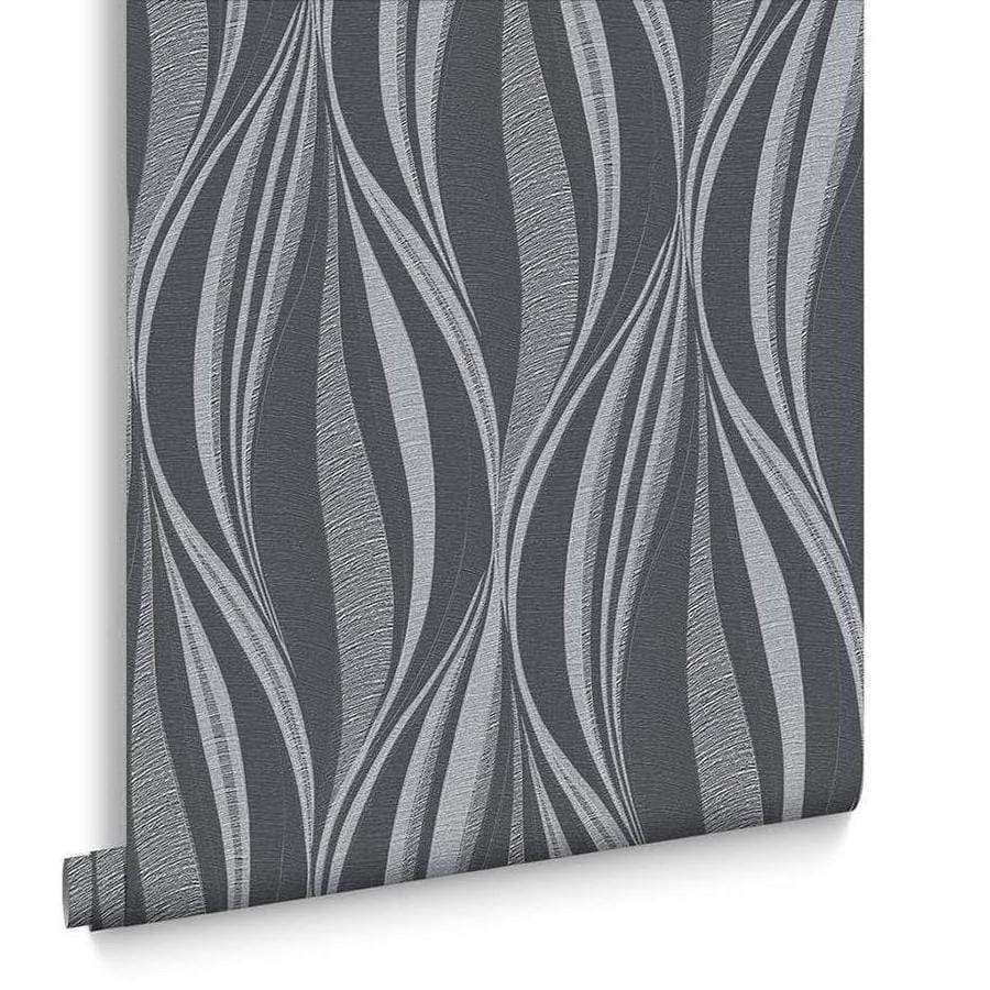 Wallpaper  -  Graham & Brown Tango Charcoal And Silver Glitter Wallpaper - 101400  -  50127364