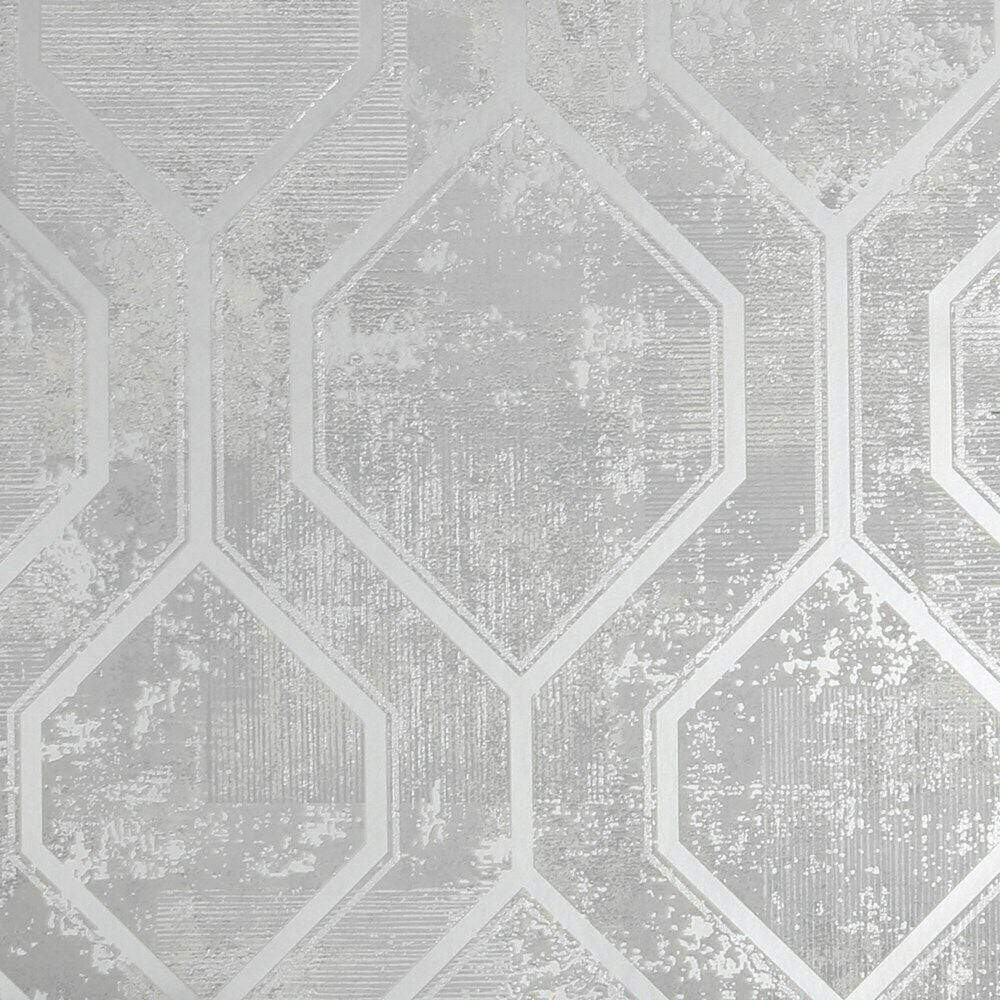 Wallpaper  -  Graham & Brown Armature Geo Grey Silver Wallpaper - 113259  -  50156294