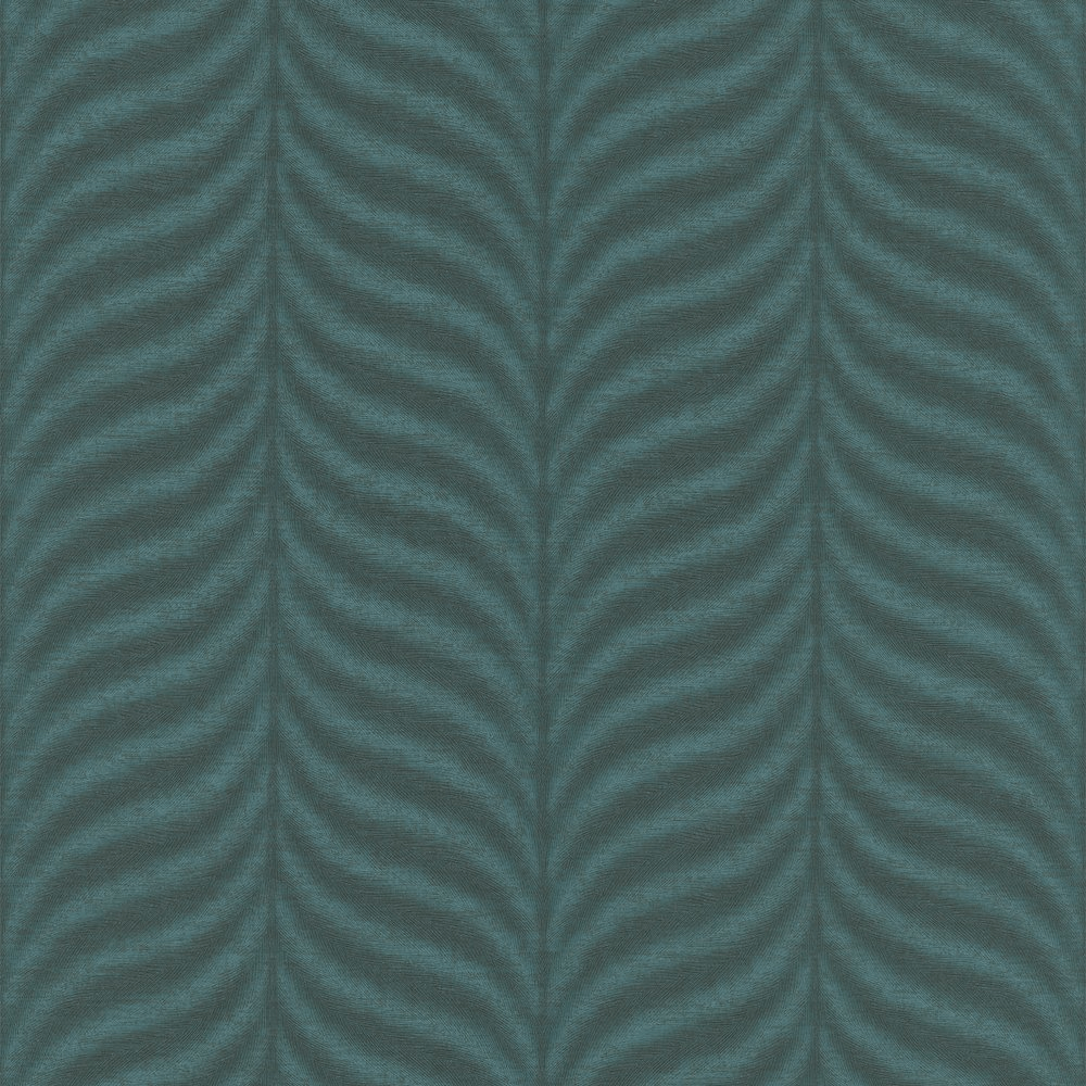 Wallpaper  -  Grandeco Organic Feather Teal Wallpaper - EE1304  -  60001804