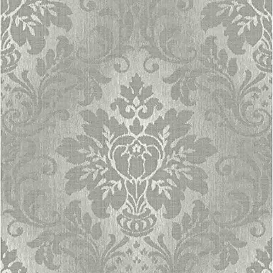 Wallpaper  -  Grandeco Fabric Damask Silver Wallpaper - A10904  -  50127599