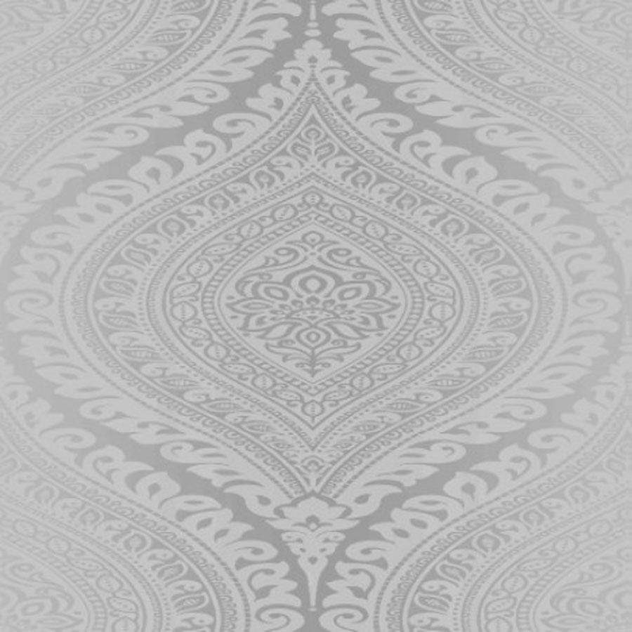 Grandeco Kismet Damask Silver Wallpaper A11703 Taskers Online Store