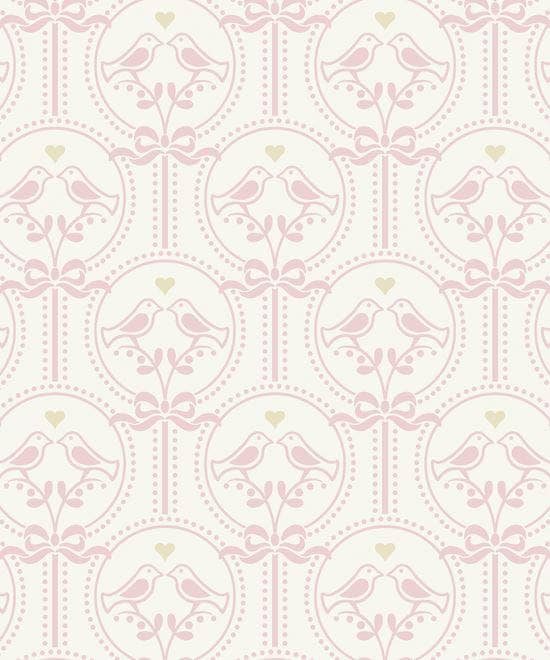Wallpaper  -  Grandeco Oiseaux Pink Wallpaper - JS3205  -  60003771
