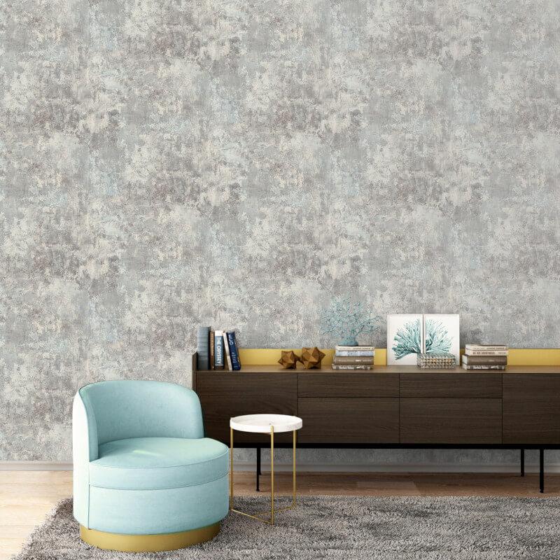 Wallpaper  -  Grandeco Plaster Grey Wallpaper - 170803  -  60000012
