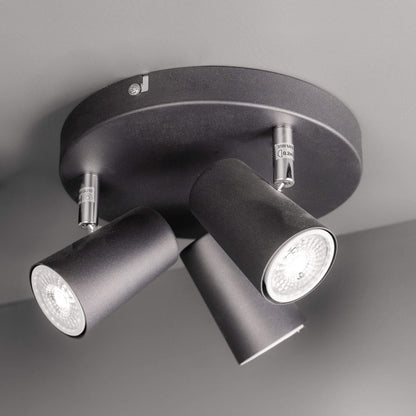 Lights  -  Harvey 3 Light Black Spotlight Ceiling Light  -  50150528