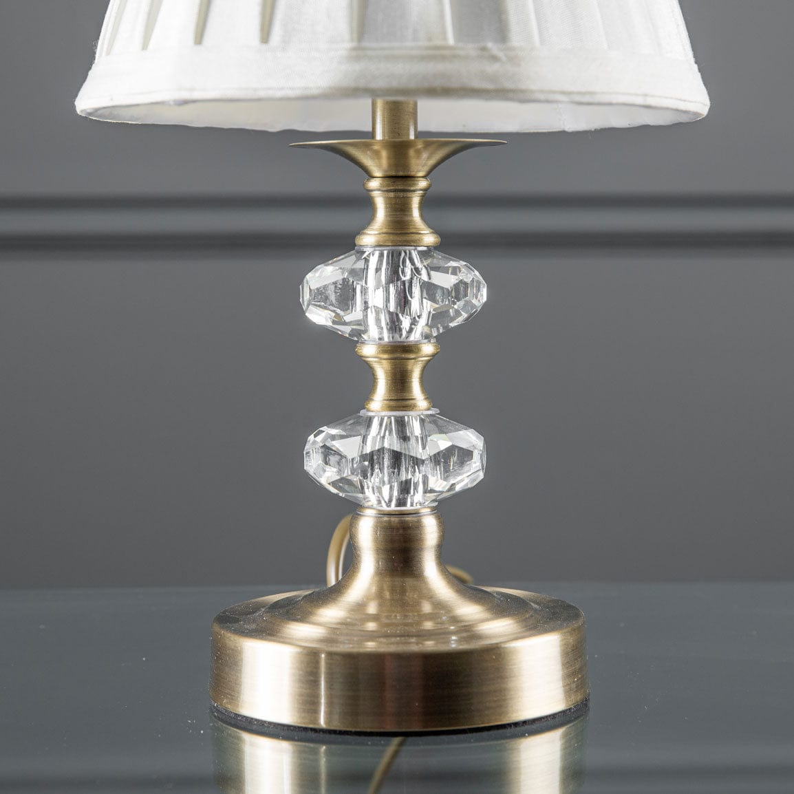 Lights  -  Hazel Antique Brass Touch Table Lamp  -  50061082