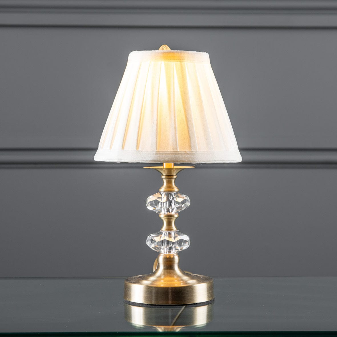 Lights  -  Hazel Antique Brass Touch Table Lamp  -  50061082