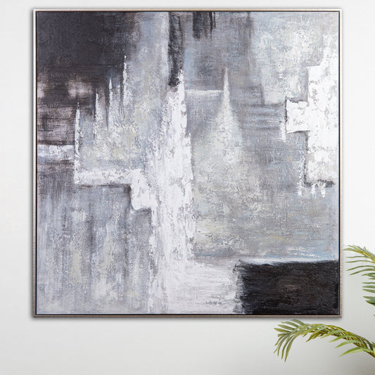 Pictures  -  Hill Hand Painted Abstract Black & White Canvas  -  60003035
