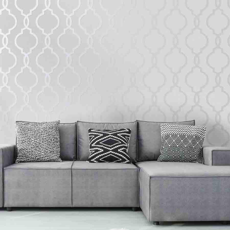 Wallpaper  -  Holden Laticia Grey Metallic Glitter Wallpaper - 65490  -  50143645