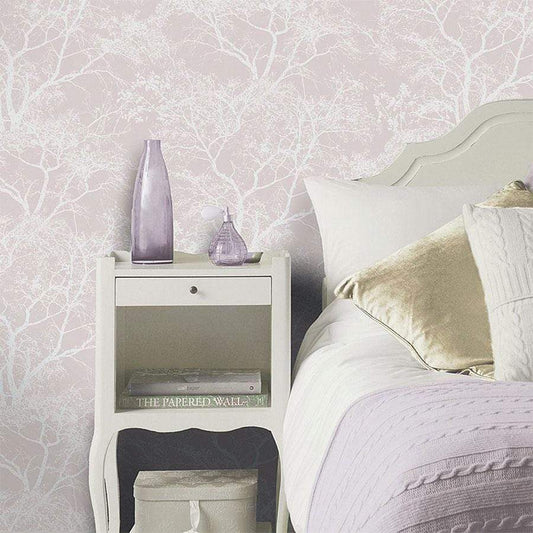 Wallpaper  -  Holden Midas Whispering Trees Dusky Pink Glitter Wallpaper - 65400  -  50142163