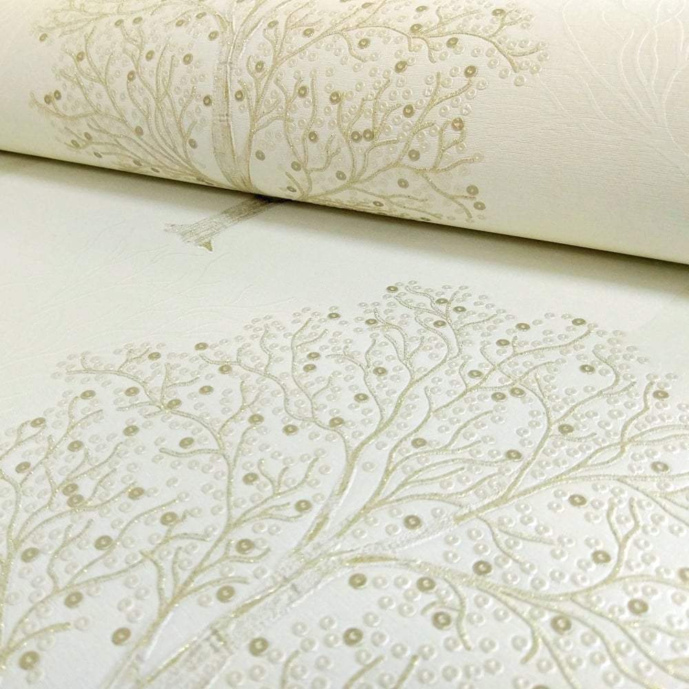 Wallpaper  -  Holden Ornella Cream Tree Glitter Wallpaper - 35250  -  50127264