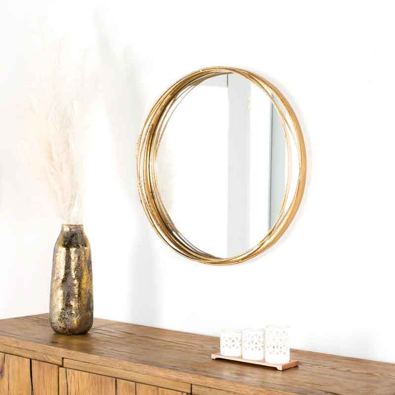 Mirrors  -  Housewares Round Mirror Gold Small  -  60004406