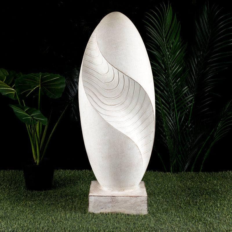 Gardening  -  Off White Antique Oval Statue  -  60006088
