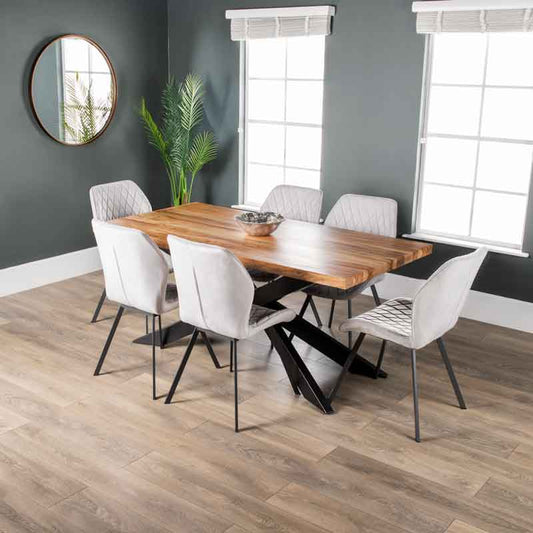 Furniture  -  Winslow Table & 6 Vancouver Silver Chairs  -  60006100