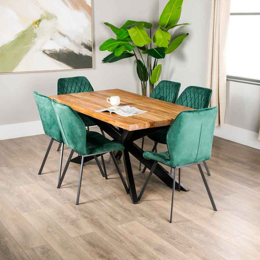 Furniture  -  Winslow Table & 6 Vancouver Emerald Chairs  -  60006102