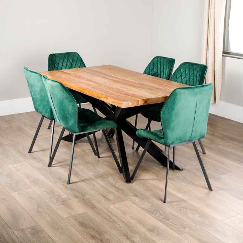 Furniture  -  Winslow Table & 6 Vancouver Emerald Chairs  -  60006102