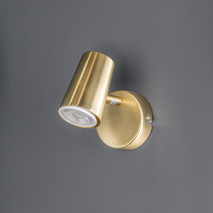 Lights  -  Inlight Harvey 1 Light Single Spotlight Satin Brass Ceiling Light  -  50155593